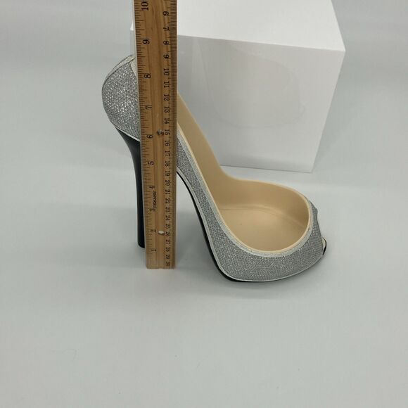 Silver Stiletto Wine Bottle Holder High Heel Shoe Bar Accessory Caddy Sparkle - Picture 8 of 9